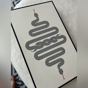 Black Geometric Snake Wall Art Print - Home Art